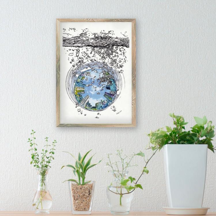 晴れた日 ／ オリジナルアート（手描き＆画像）／プリント(A4)・アクリルボードプリント(A4) | 4枚目