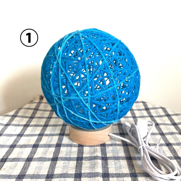 環灯(たまきとう） orb yarn lamp ／ 青猫(しょうびょう)：Mini DORA Cocoon | 4枚目