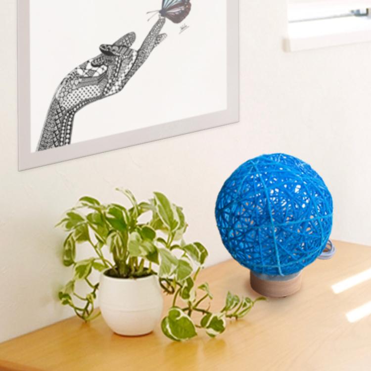 環灯(たまきとう） orb yarn lamp ／ 青猫(しょうびょう)：Mini DORA Cocoon | 12枚目