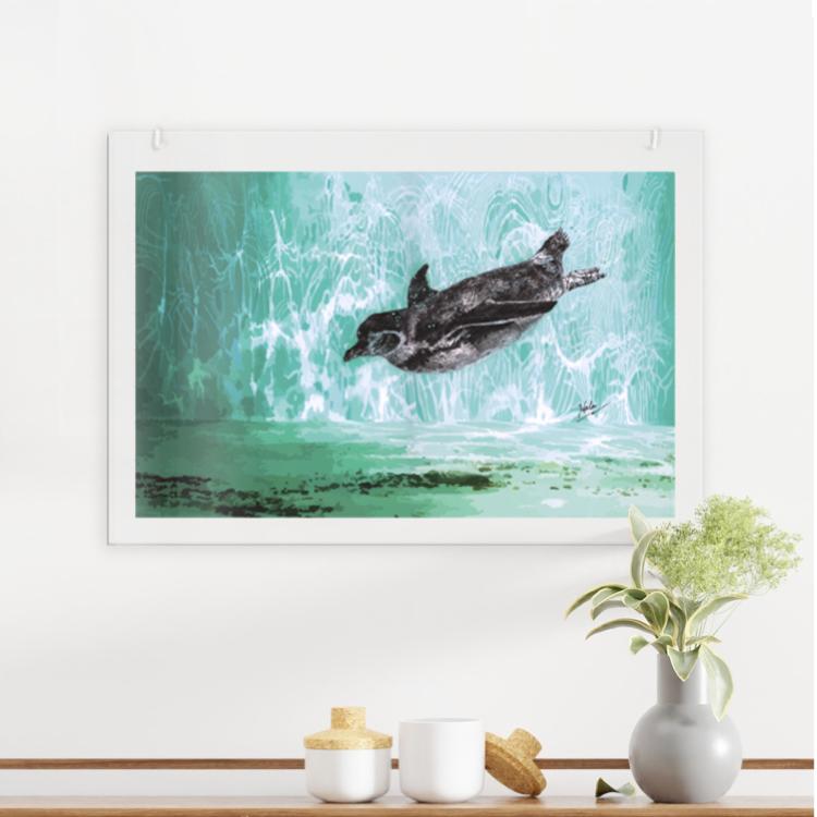 ちょっとだけ自由 ／ オリジナルアート（手描き＆画像）／プリント(A3)・アクリルボードプリント(2種）1枚目の画像