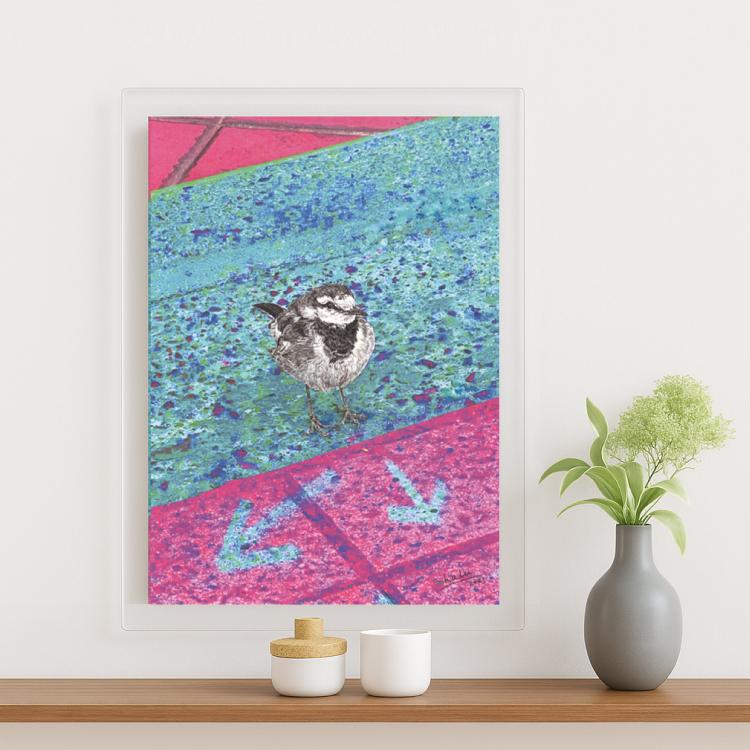 ハクセキレイ｜どっち行く？｜B4（アクリル・高品質紙） | 5枚目